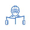 project management blue icon